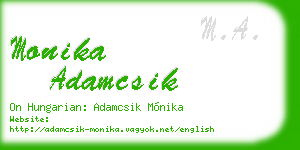 monika adamcsik business card